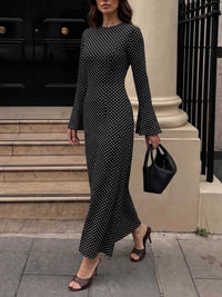 Polka Dot Flare Sleeve Maxi Dress 101001766830124 45 Affordable Fashion Under $100 Jerry's Apparel 