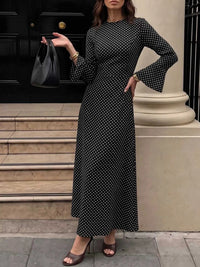 Polka Dot Flare Sleeve Maxi Dress 101001766830124 45 Affordable Fashion Under $100 Jerry's Apparel 