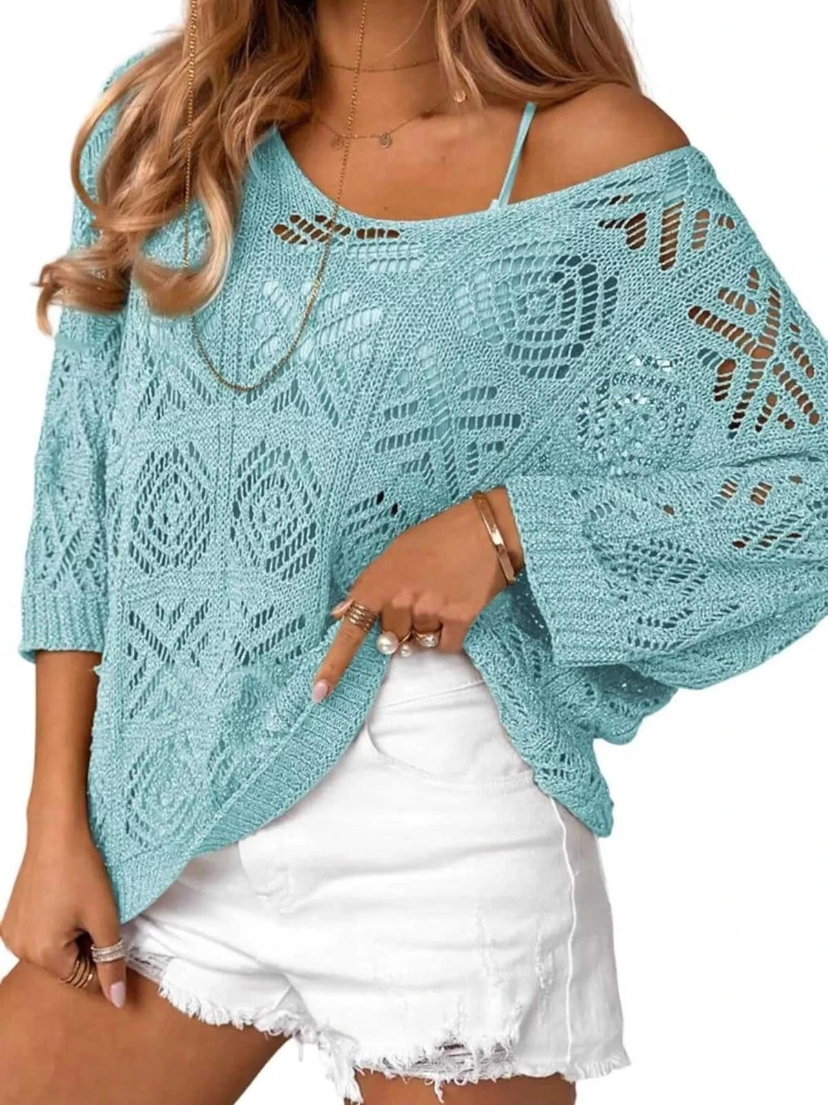 Loose Fit Crochet Knit Cover-Up 100100550437907 37 Affordable Fashion Under $100 Jerry's Apparel 