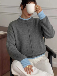 Contrast Trim Crew Neck Sweater 101002961234893 51 Affordable Fashion Under $100 Jerry's Apparel 