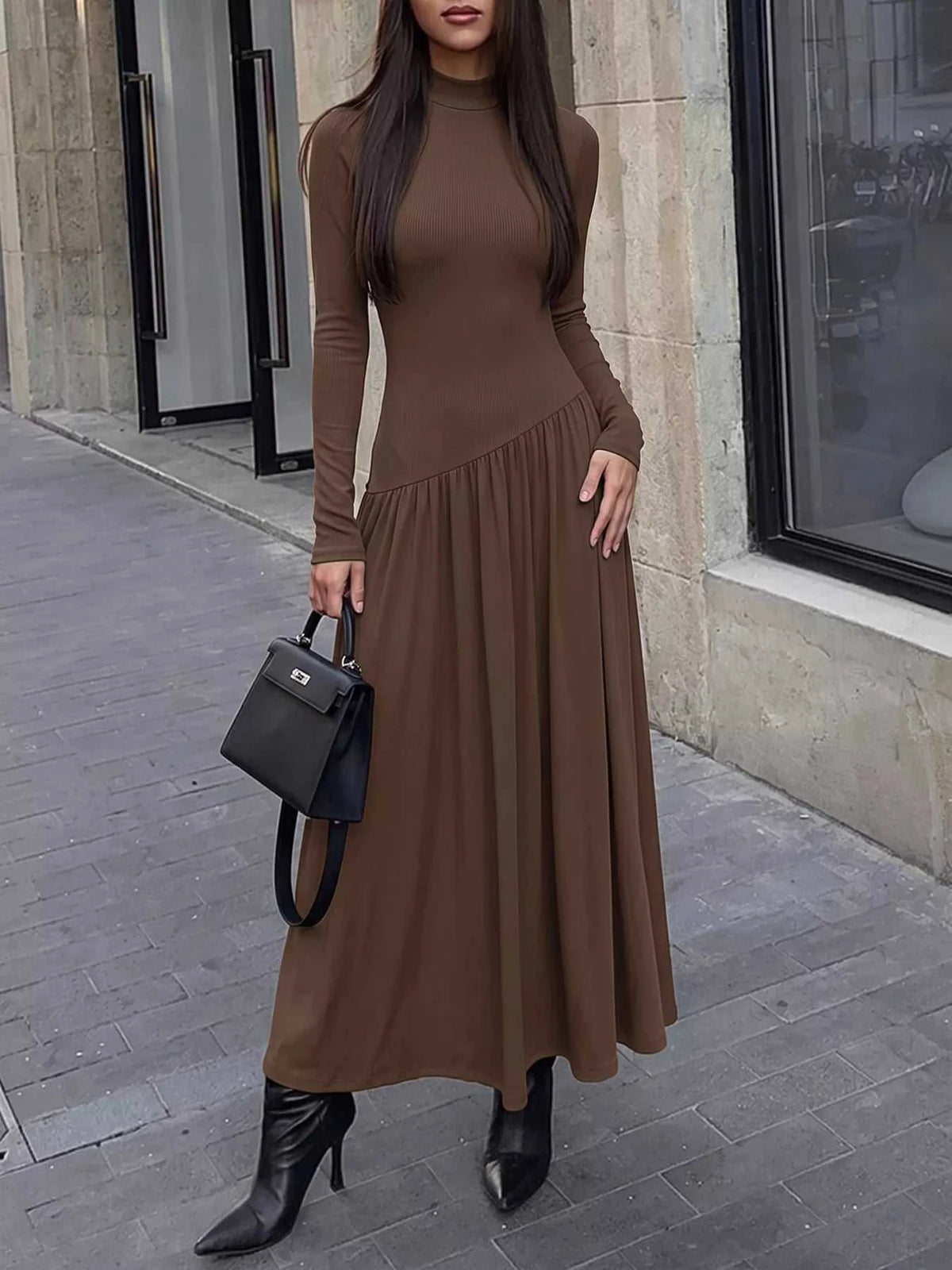 Mock Neck Long Sleeve Midi Dress 100100147422715 46 Affordable Fashion Under $100 Jerry's Apparel 