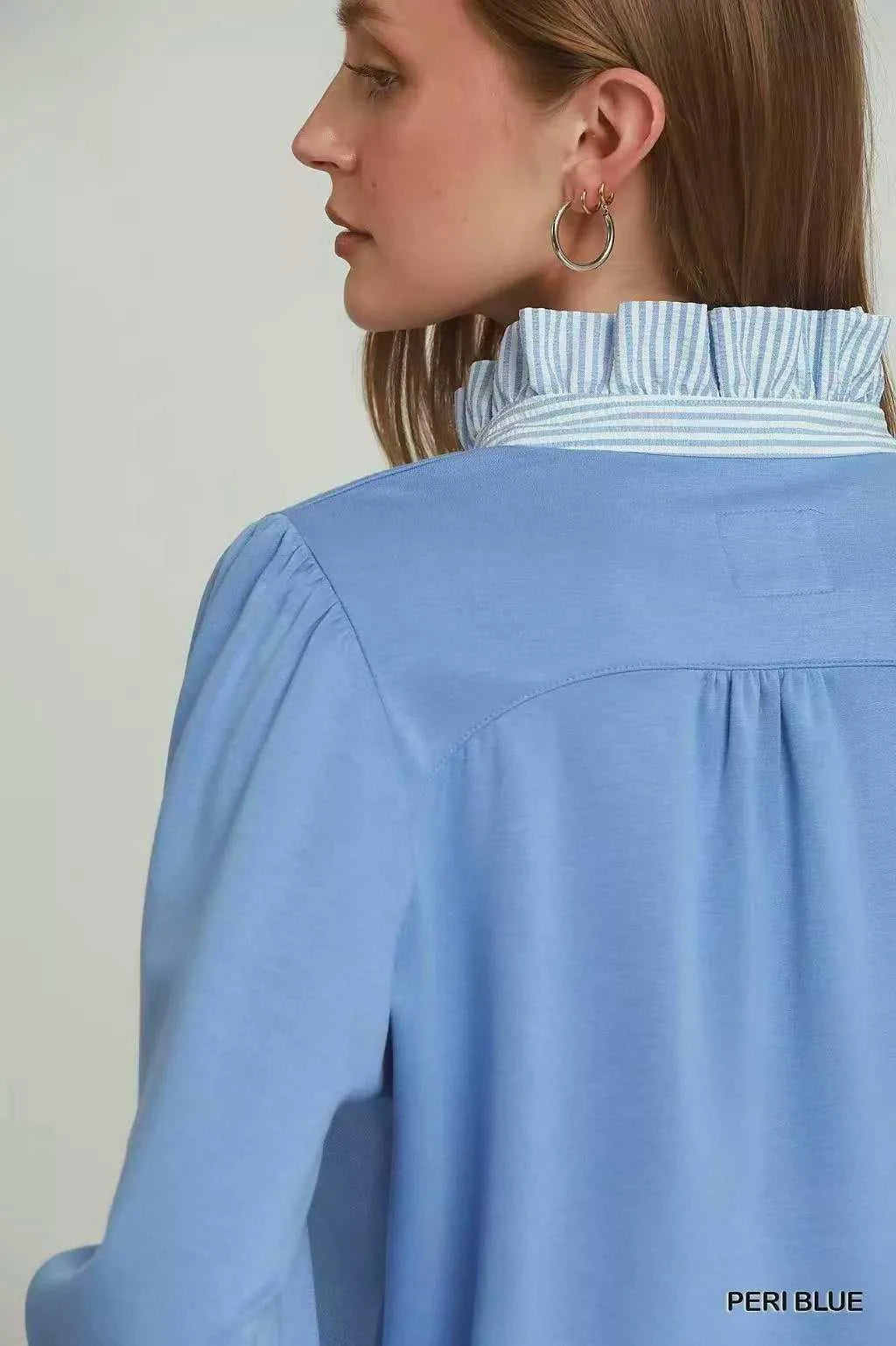 Umgee Stripe Ruffle Neck Long Sleeve Top 100100264141770 49 Gifts for Her Jerry's Apparel 