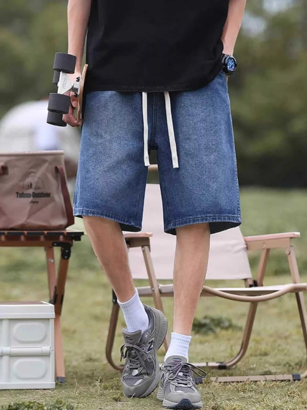 Men's Plus Size Loose Fit Denim Shorts with Drawstring 100400778122247 31 Affordable Fashion Under $100 Jerry's Apparel 