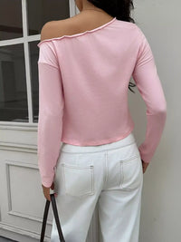 One-Shoulder Long Sleeve T-Shirt 101001260571131 35 Affordable Fashion Under $100 Jerry's Apparel 