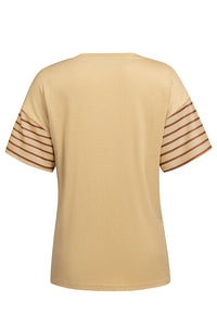 Striped Round Neck Short Sleeve T-Shirt