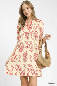 Umgee Mix Paisley Scallop Trim Dress 100100208011948 55 Affordable Fashion Under $100 Jerry's Apparel 