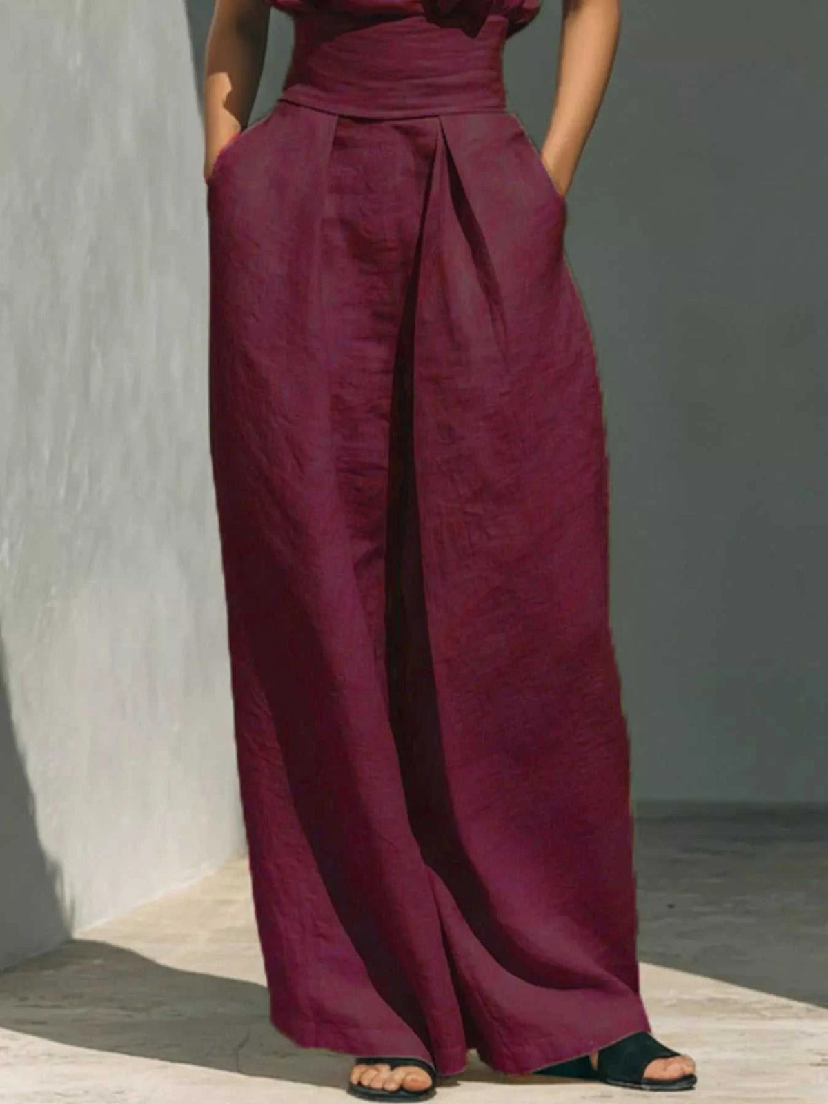 Full Size Turtleneck Sleeveless Top and Wide Leg Pants Set Plus Size 101001144135026 45 Affordable Fashion Under $100 Jerry's Apparel 