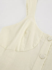 Button-Front Wide Strap Romper