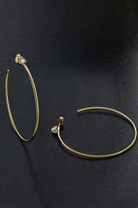 925 Sterling Silver Moissanite Hoop Earrings