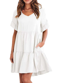 Ruffled Sleeve Tiered Mini Dress 100100840870791 28 Affordable Fashion Under $100 Jerry's Apparel 