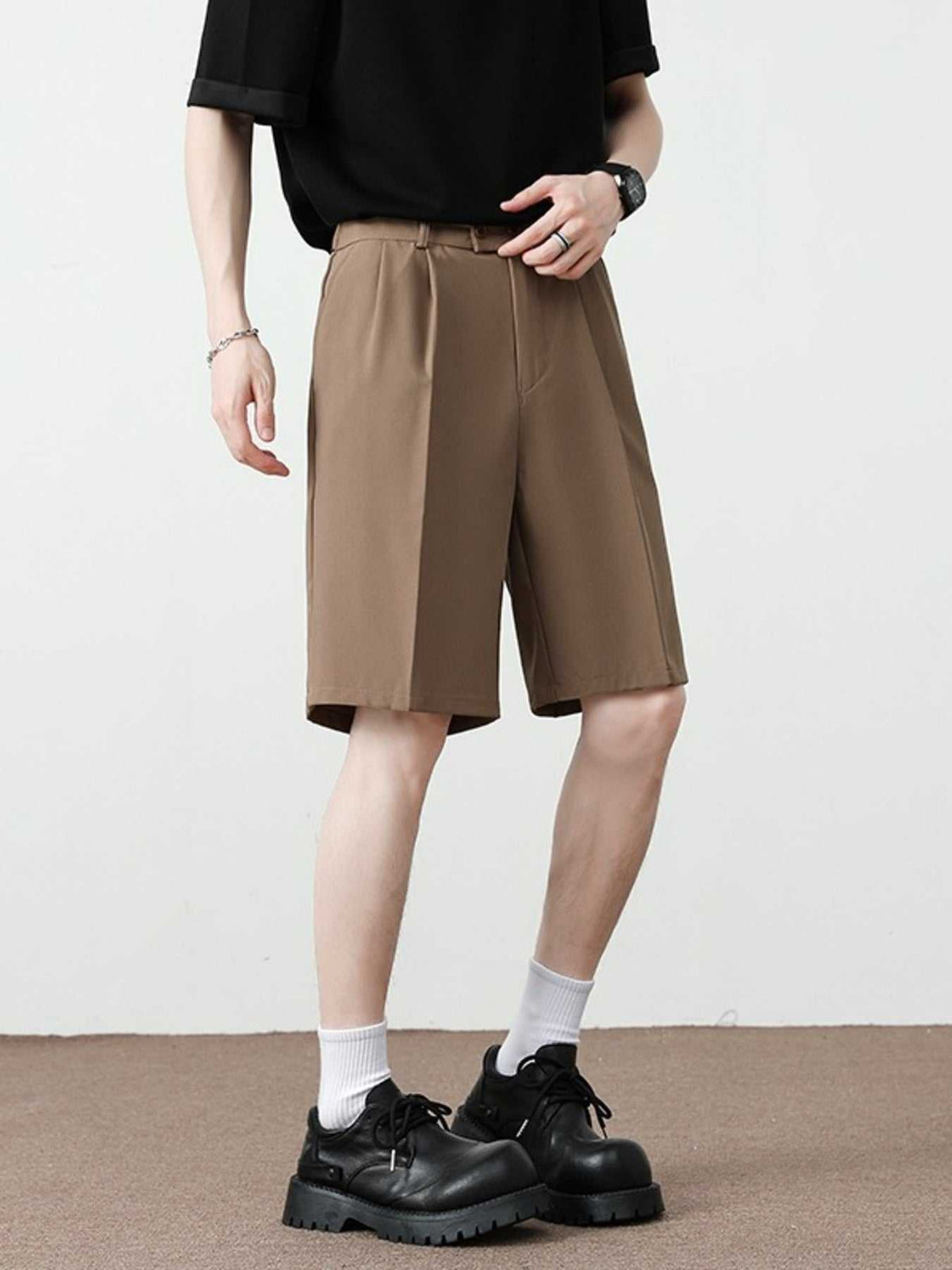 Men's Full Size Pleated Detail Loose Fit Shorts Plus Size 100400679377148 31 Affordable Fashion Under $100 Jerry's Apparel 