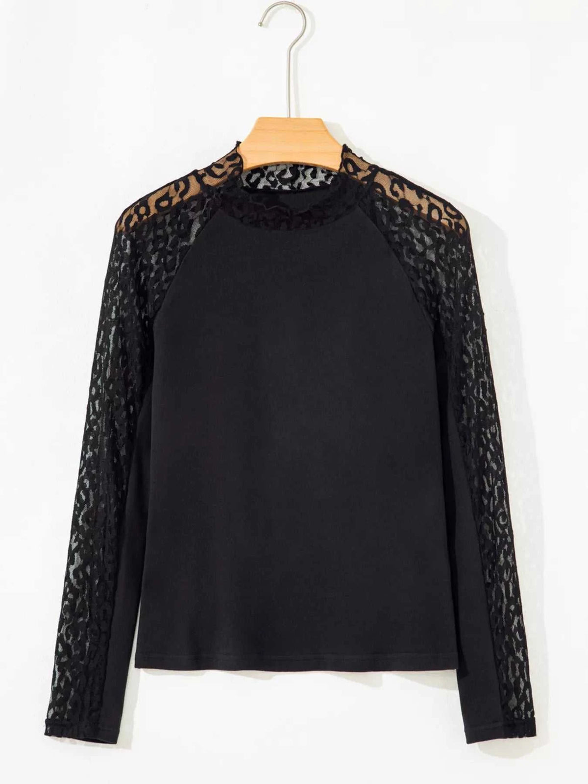Leopard Mesh Patchwork Knit Long Sleeve Top 100100593433336 22 Affordable Fashion Under $100 Jerry's Apparel 