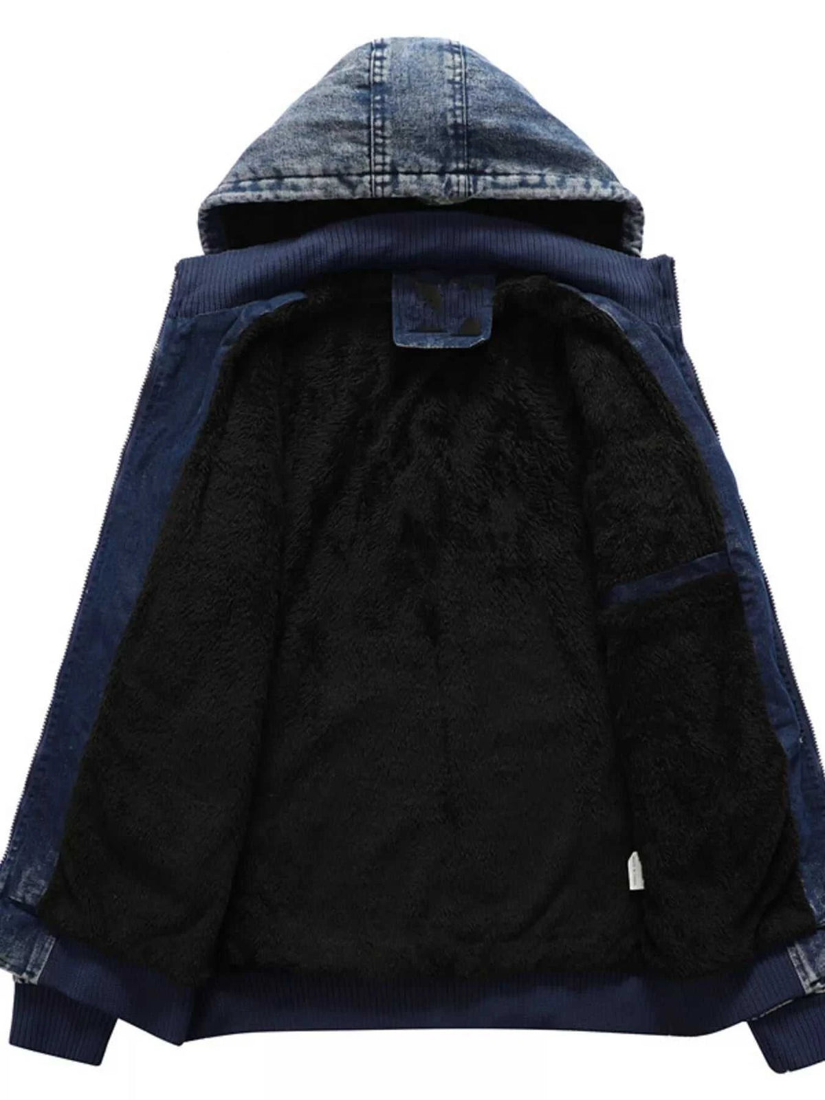 Men's Plus Size Zip Up Hooded Denim Jacket 100400617013607 115 Fashion Forward Plus Size Clothing Jerry's Apparel 