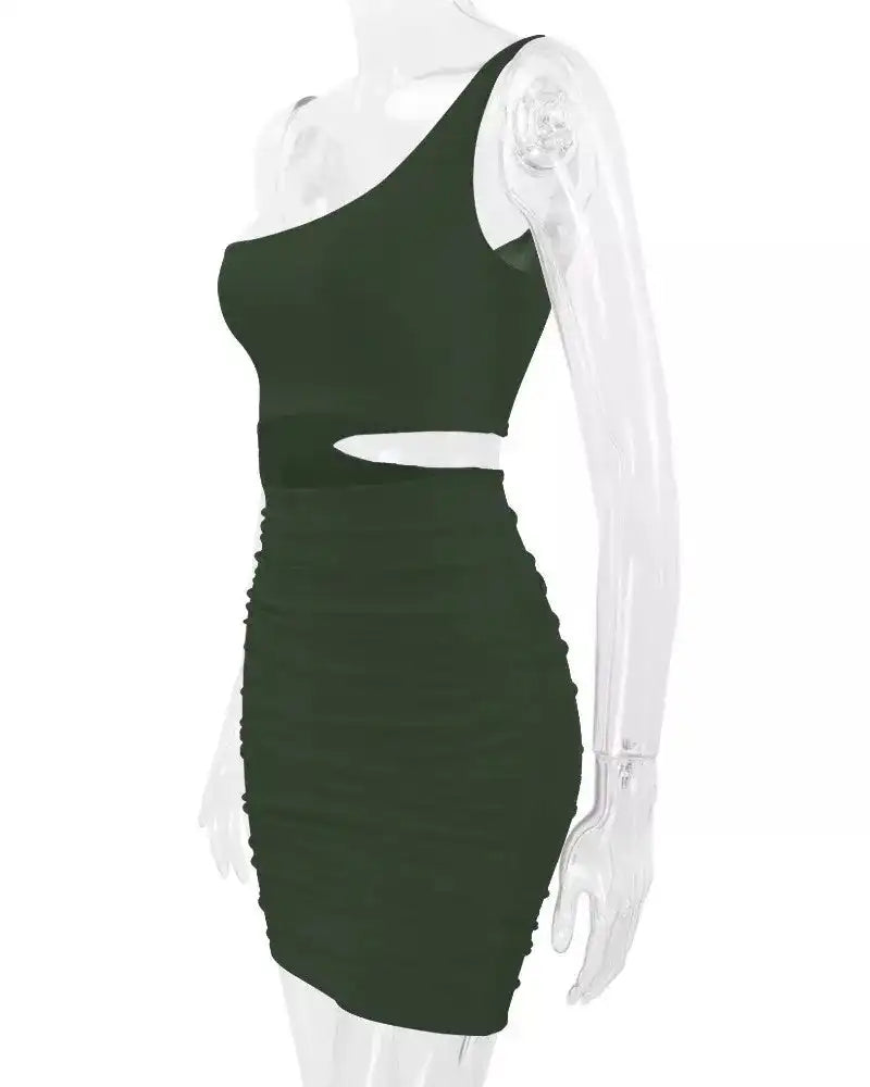 One-Shoulder Cutout Ruched Bodycon Mini Dress 101001098960768 27 Gifts for Her Jerry's Apparel 