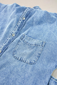 Oversized Button Down Denim Shirt Dress