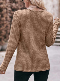 Ribbed Knit Long Sleeve T-Shirt 100100676091737 30 Affordable Fashion Under $100 Jerry's Apparel 