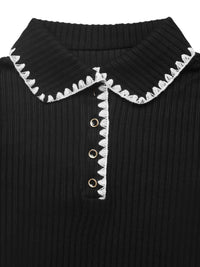 Contrast Trim Texture Long Sleeve Sweater Dress 100100980464057 41 Affordable Fashion Under $100 Jerry's Apparel 