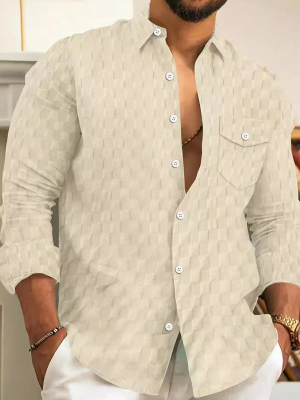 Men's Full Size Button Up Long Sleeve Shirt Plus Size