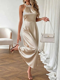 Pearl Halter Satin Midi Dress 100100775646094 37 Affordable Fashion Under $100 Jerry's Apparel 