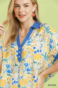 Umgee Floral Print Oversized Top 100100961221937 49 Affordable Fashion Under $100 Jerry's Apparel 