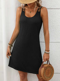 Texture Scoop Neck Double Spaghetti Strap Dress 100100561341621 23 Affordable Fashion Under $100 Jerry's Apparel 