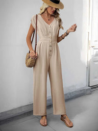 V-Neck Wide Leg Jumpsuit 100100018701016 32 Affordable Fashion Under $100 Jerry's Apparel 