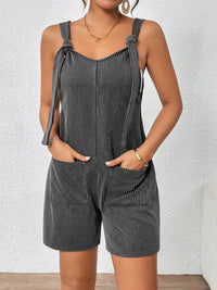 Knotted Strap Romper with Pockets