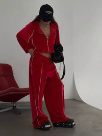 Zip Up Long Sleeve Top and Pants Set 100100041239879 73 Affordable Fashion Under $100 Jerry's Apparel 