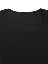 Square Neck Puff Sleeve Mesh Hem Dress 100100646887341 34 Affordable Fashion Under $100 Jerry's Apparel 