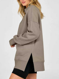 Quarter-Zip Dropped Shoulder Sweatshirt 101001101551160 56 Affordable Fashion Under $100 Jerry's Apparel 
