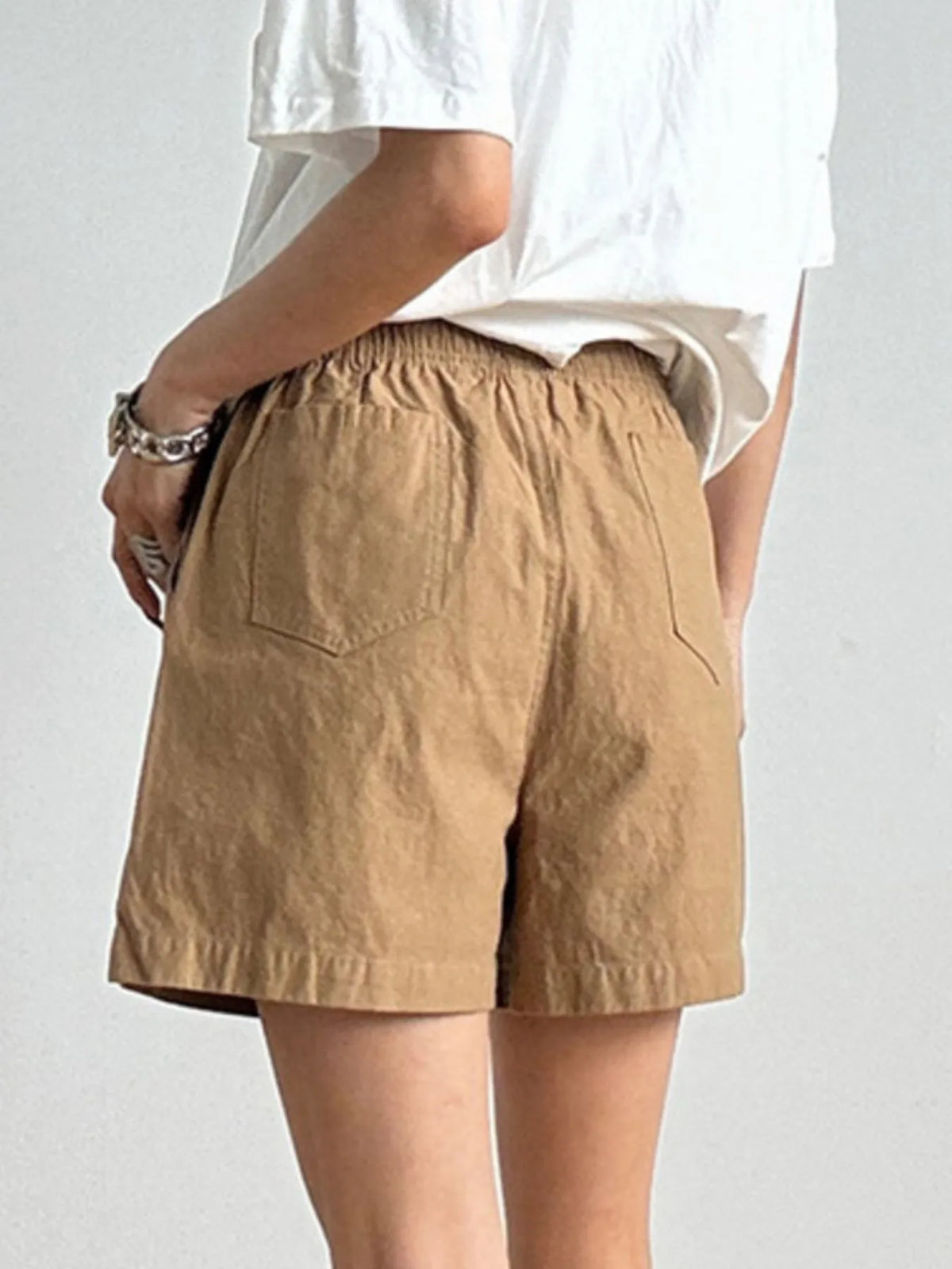Elastic Waist Casual Shorts