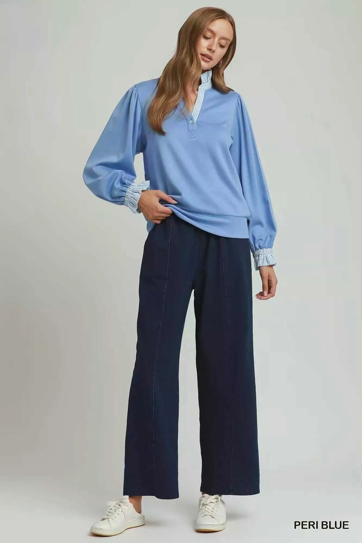 Umgee Stripe Ruffle Neck Long Sleeve Top 100100264141770 49 Gifts for Her Jerry's Apparel 