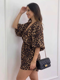 V-Neck Leopard Print Puff Sleeve Romper 101001357291965 28 Affordable Fashion Under $100 Jerry's Apparel 