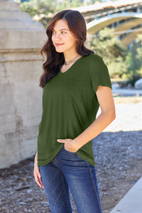 Full Size V-Neck Short Sleeve T-Shirt