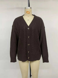 V-Neck Cable Knit Button-Down Cardigan 101002691109172 60 Women's Sweaters and Knitwear Jerry's Apparel 