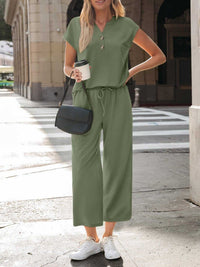 Notched Short Sleeve Top and Pants Set 100100127376521 46 Affordable Fashion Under $100 Jerry's Apparel 
