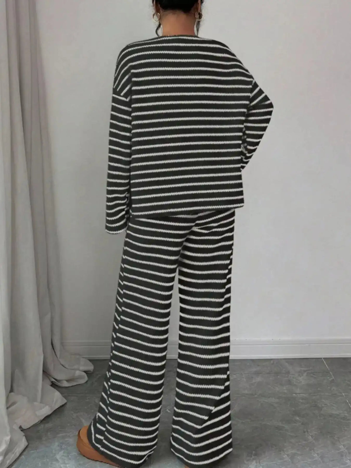 Striped Relaxed Fit Top and Pants Set 101002581867183 66 Affordable Fashion Under $100 Jerry's Apparel 