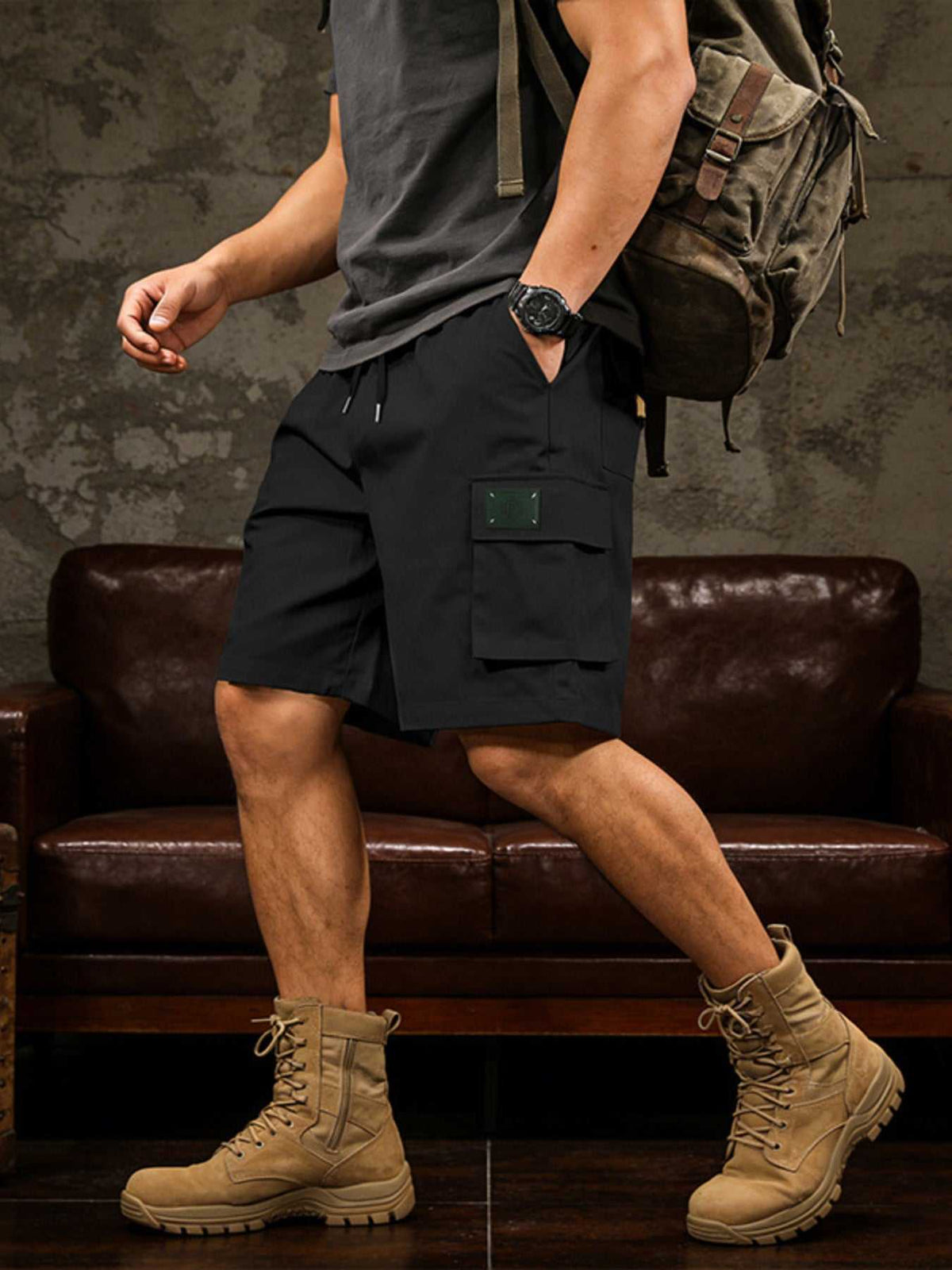 Men's Full Size Cargo Shorts with Drawstring Waist Plus Size 100400170187391 37 Affordable Fashion Under $100 Jerry's Apparel 