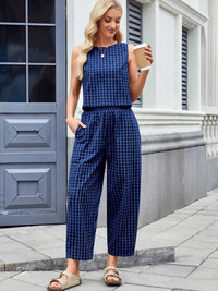 Plaid Sleeveless Top and Pants Set 100100045523661 39 Affordable Fashion Under $100 Jerry's Apparel 