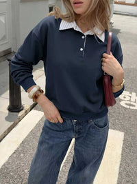 Button Detail Dropped Shoulder Sweatshirt 101001526803143 48 Affordable Fashion Under $100 Jerry's Apparel 