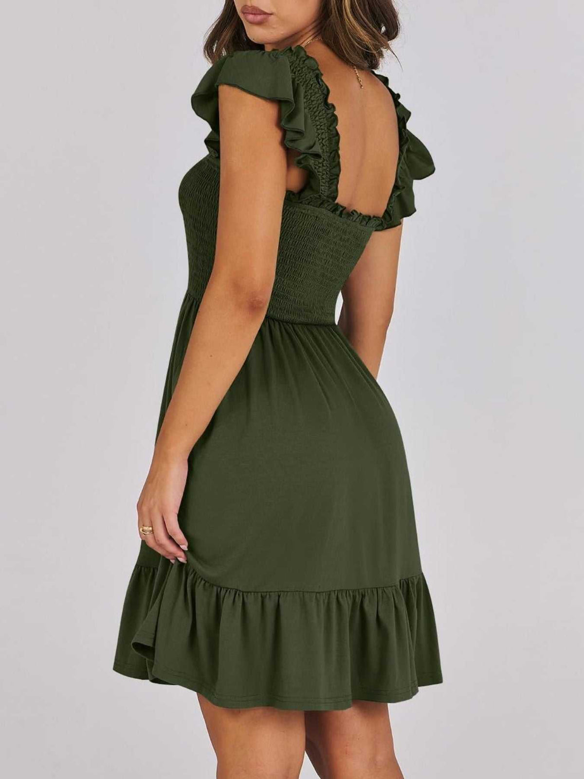Smocked Ruffle Hem Mini Dress 100100088487178 33 Affordable Fashion Under $100 Jerry's Apparel 