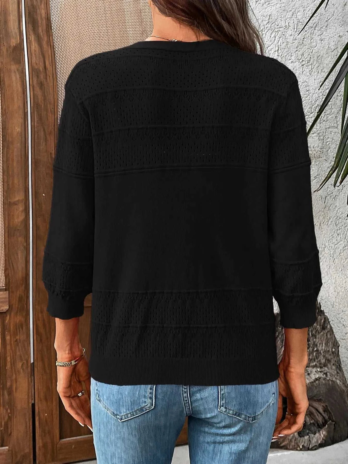 Textured Button-Front Cardigan with 3/4 Sleeves 100100719661755 37 Affordable Fashion Under $100 Jerry's Apparel 