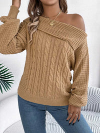 One Shoulder Cable Knit Sweater 101002219934825 38 Affordable Fashion Under $100 Jerry's Apparel 
