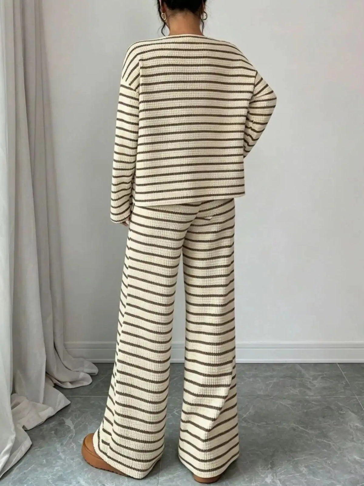 Striped Relaxed Fit Top and Pants Set 101002581867183 66 Affordable Fashion Under $100 Jerry's Apparel 