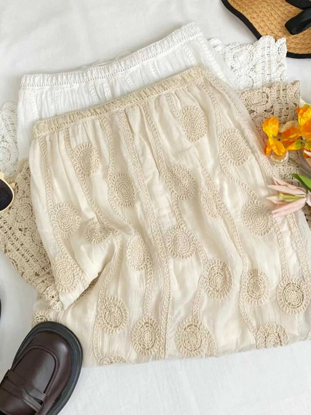 Lace Elastic Waist Midi Skirt 100100015303540 44 Affordable Fashion Under $100 Jerry's Apparel 