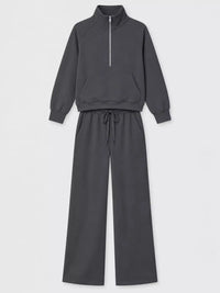 Half-Zip Sweatshirt and Wide-Leg Pants Set 101001840100593 40 Affordable Fashion Under $100 Jerry's Apparel 