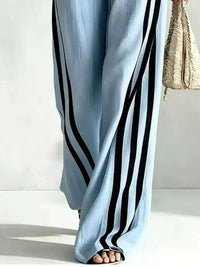 Full Size Striped 3/4 Sleeve Top and Pants Set Plus Size 100100536738570 39 Affordable Fashion Under $100 Jerry's Apparel 