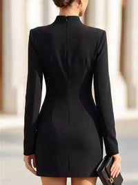 Mock Neck Long-Sleeve Bodycon Dress with Gold-Tone Button Detailing 101001571259490 49 Affordable Fashion Under $100 Jerry's Apparel 