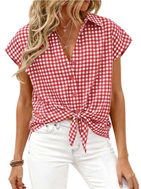 Gingham Print Button-Down Shirt 100100535526342 33 Affordable Fashion Under $100 Jerry's Apparel 