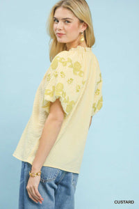 Umgee Embroidered Textured Flutter Sleeve Top 100100133131772 57 Affordable Fashion Under $100 Jerry's Apparel 